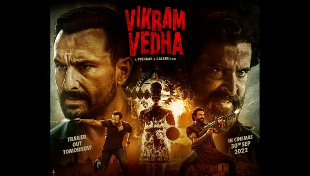 The new poster of Hrithik and Saif's Vikram Vedha is out now The new poster of Hrithik and Saif's Vikram Vedha is out now