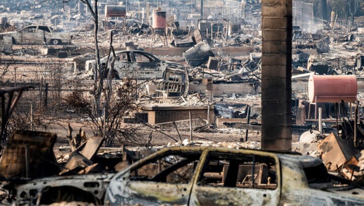 Charred City: California’s Weed battles wildfire as another inferno grows nearby