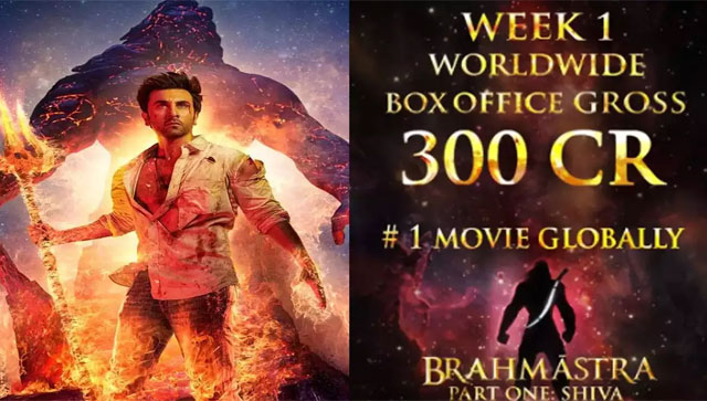 Ayan Mukerji's Brahmastra collects Rs 300 crore worldwide in week 1, week 2 to begin with a bang Ayan Mukerji's Brahmastra collects Rs 300 crore worldwide in week 1, week 2 to begin with a bang