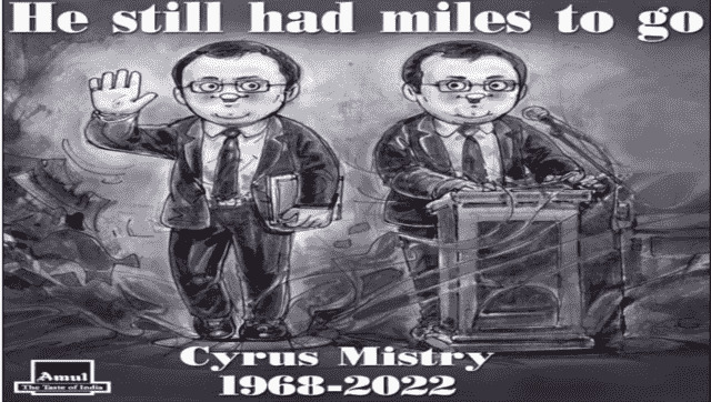 Amul pays tribute to 'dynamic businessman' Cyrus Mistry Amul pays tribute to 'dynamic businessman' Cyrus Mistry