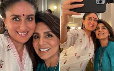 Kareena Kapoor and Neetu Kapoor pose for selfies as they film together; check pictures