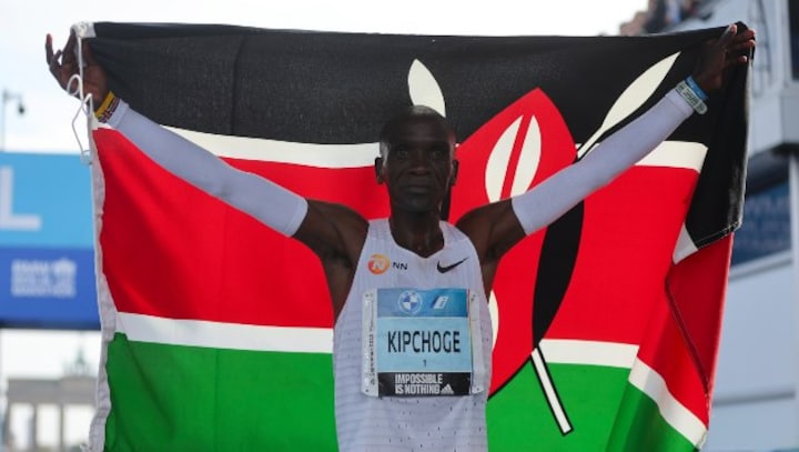Eliud Kipchoge breaks own world record to win Berlin Marathon