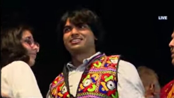 Neeraj Chopra performs Garba during Navratri celebrations in Vadodara on sidelines of National Games; Watch video