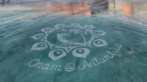 Watch: Indians celebrate Onam in Antarctica, carve 'ice rangoli'; Anand Mahindra reacts