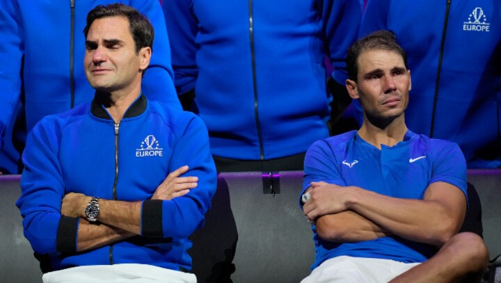 Roger Federer, Rafael Nadal get emotional during Swiss tennis legend's farewell in London; see pictures