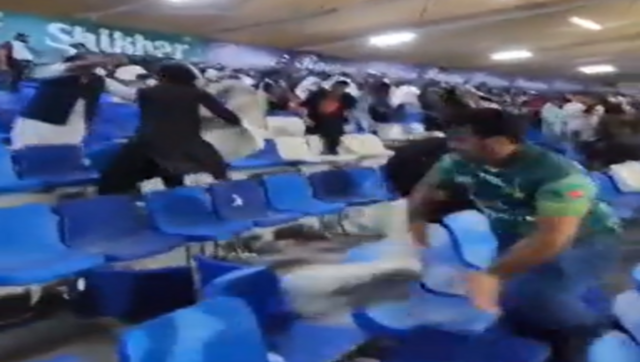 Watch: Afghanistan-Pakistan fans clash after Asia Cup match, damage Sharjah stadium property Watch: Afghanistan-Pakistan fans clash after Asia Cup match, damage Sharjah stadium property