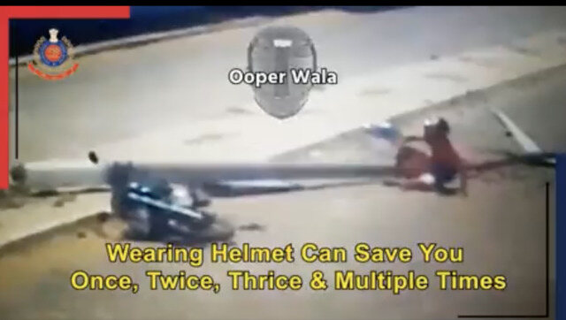 'God helps those...': Delhi Police shares video to raise awareness about wearing helmets 'God helps those...': Delhi Police shares video to raise awareness about wearing helmets