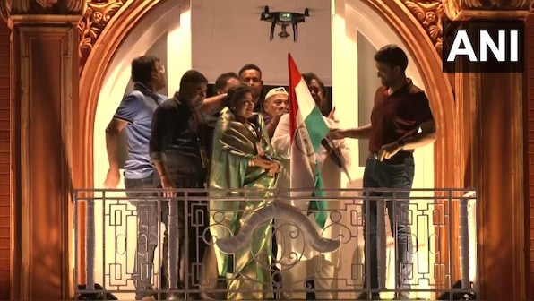 Sourav Ganguly waves tricolour from 'Lord’s balcony' in Kolkata Durga Puja pandal