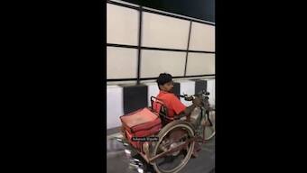 Watch: Specially-abled Zomato delivery agent delivers food on motorised wheelchair, internet hails him