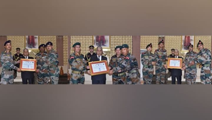 Arunachal Pradesh: Governor Dr BD Mishra presents citations to Indian army units at Raj Bhavan