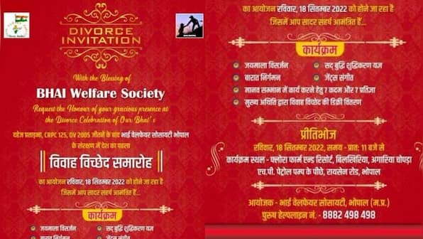 Divorce celebrations for 18 men in Bhopal goes viral; invitation lists events including fire ritual for wisdom