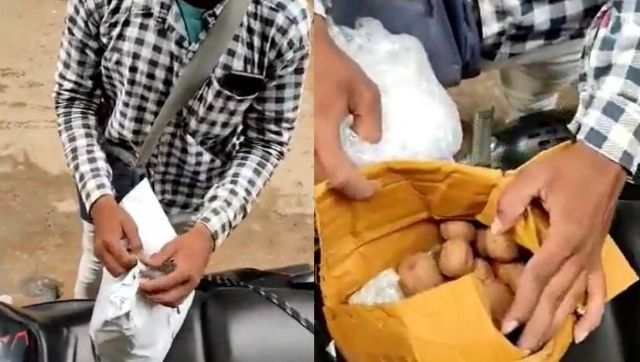 Viral video: Bihar man orders drone camera from Meesho, receives potatoes instead Viral video: Bihar man orders drone camera from Meesho, receives potatoes instead