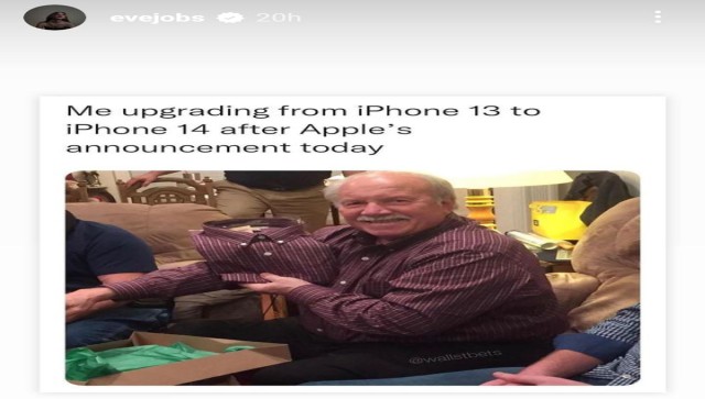 Steve Jobs' daughter mocks iPhone 14 with meme, see post here Steve Jobs' daughter mocks iPhone 14 with meme, see post here