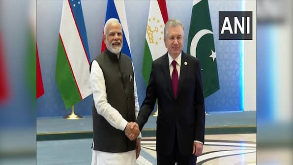 Uzbekistan President Mirziyoyev greets PM Modi as SCO summit commences in Samarkand