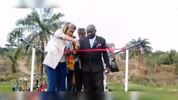 Watch: Congo footbridge collapses during inauguration, leaves internet in splits