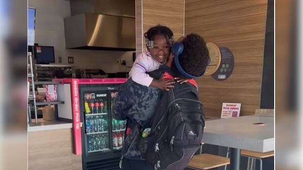 Little girl overjoyed after spotting her favourite teacher outside class, video melts hearts
