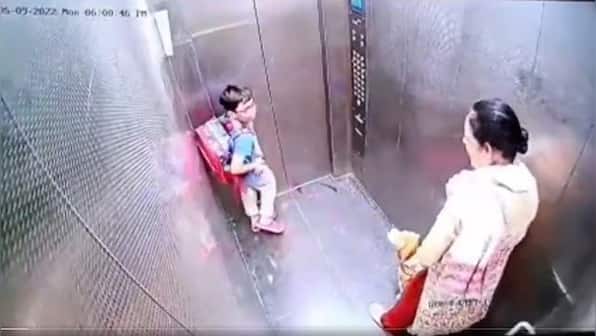 Caught on camera: Dog bites child inside lift, owner remains unaffected
