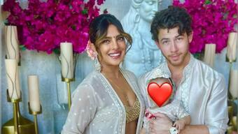 Priyanka Chopra-Nick Jonas and baby Malti Marie twin in grey as they celebrate Diwali
