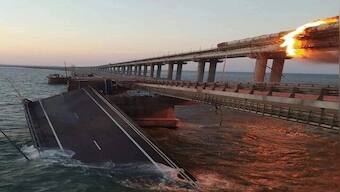 Ukraine War: Huge explosion on key bridge linking Crimea with Russia