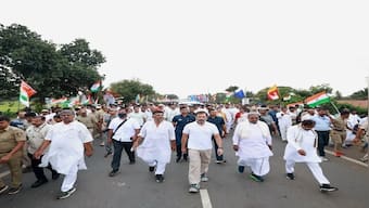 Rahul Gandhi during the Bharat Jodo Yatra in Karnataka. Twitter/@Jairam_Ramesh