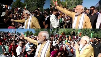 Watch: PM Modi greeted with 'Sher aaya' and 'Jai Shri Ram' chants in Himachal Pradesh's Una
