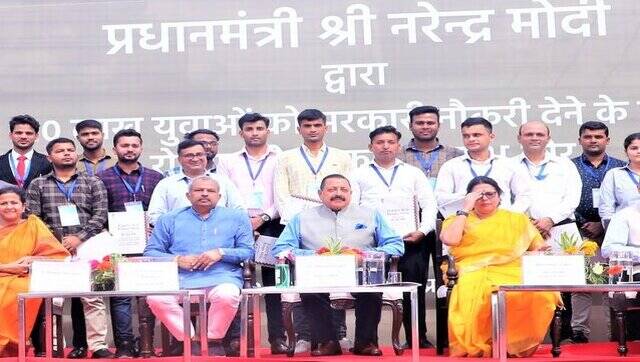 Over 75,000 get govt jobs at Rozgar Mela; MoS Jitendra Singh says PM Modi constantly sought to create employment Over 75,000 get govt jobs at Rozgar Mela; MoS Jitendra Singh says PM Modi constantly sought to create employment