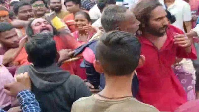 Watch: Three sadhus thrashed on suspicion of being child-lifters in Chhattisgarh's Durg district Watch: Three sadhus thrashed on suspicion of being child-lifters in Chhattisgarh's Durg district
