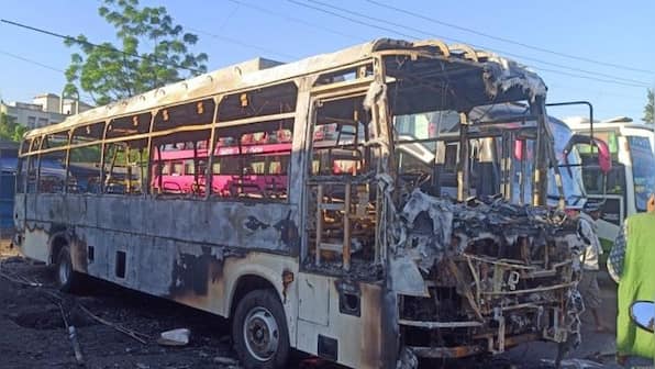 Ranchi: Driver, helper charred to death after bus catches fire from Diwali diya, watch video