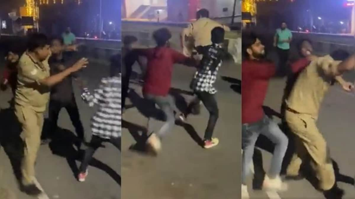 Caught on Camera: 4 men beat up constable; break his phone; watch video