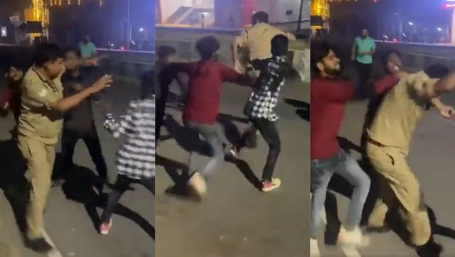Caught on Camera: 4 men beat up constable; break his phone; watch video Caught on Camera: 4 men beat up constable; break his phone; watch video