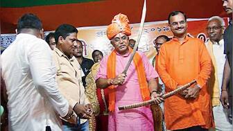 West Bengal: Dilip Ghosh brandishes sword during BJP event, creates controversy