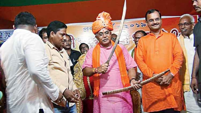 West Bengal: Dilip Ghosh brandishes sword during BJP event, creates controversy West Bengal: Dilip Ghosh brandishes sword during BJP event, creates controversy