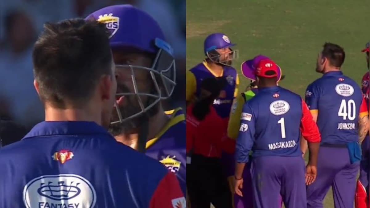 Mitchell Johnson shoves Yusuf Pathan in ugly fight during Legends League Cricket match; watch video