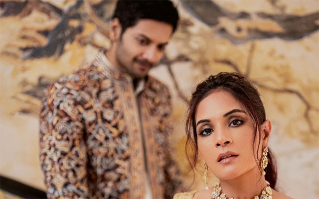 Richa Chadha and Ali Fazal look regal as they host their Delhi cocktail ...