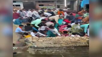 Crowded canal culvert collapses in UP's Chandauli during Chhath celebrations