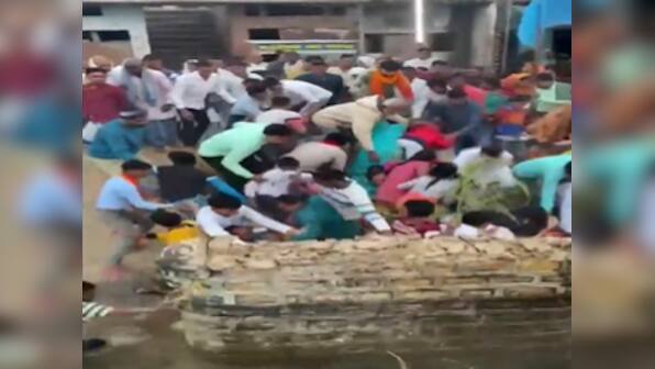 Crowded canal culvert collapses in UP's Chandauli during Chhath celebrations