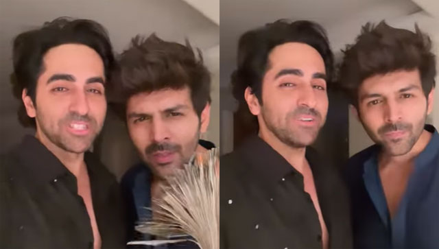 Watch: Ayushmann Khurrana shares fun video with Kartik Aaryan from his pre-Diwali bash Watch: Ayushmann Khurrana shares fun video with Kartik Aaryan from his pre-Diwali bash