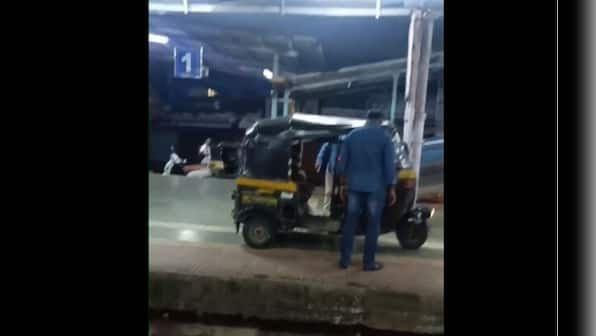 Watch: Auto-rickshaw runs on platform inside Mumbai railway station, fined