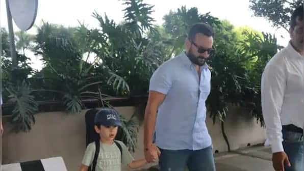After Kareena Kapoor Khan and Jeh, Saif Ali Khan and Taimur spotted at Mumbai Airport