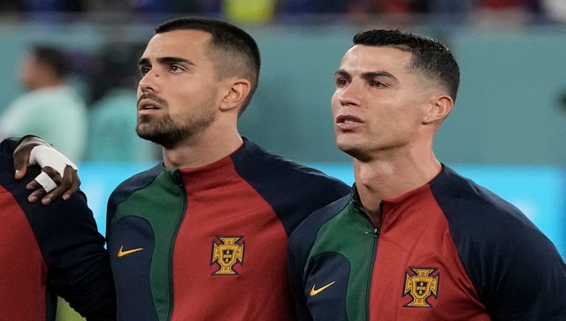 FIFA World Cup 2022: Why does Cristiano Ronaldo stand sideways during the national anthem? FIFA World Cup 2022: Why does Cristiano Ronaldo stand sideways during the national anthem?