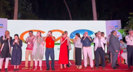 Watch: G20 ambassadors blow conch shells to welcome India’s G20 Presidency at Swaraj Dweep Watch: G20 ambassadors blow conch shells to welcome India’s G20 Presidency at Swaraj Dweep