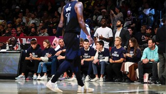 Fans in 'Fight Antisemitism' shirts courtside at Nets game after Kyrie Irving's anti-Jewish tweet