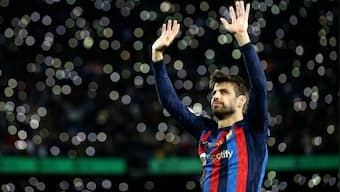 Watch: Gerard Pique's tearful farewell speech at Camp Nou as Barcelona beat Almeria