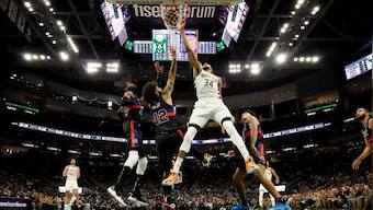 NBA: Bucks match franchise record seventh win to open season, Cavs stun Celtics