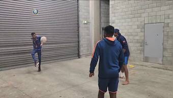 Watch: India and New Zealand play footvolley as rain abandons 1st T20I