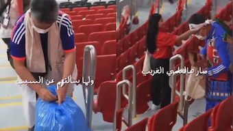 Watch: Japan fans remove garbage from stadium after FIFA World Cup 2022 opener