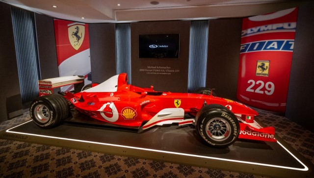 Michael Schumacher's 2003 F1 title-winning Ferrari car up for auction Michael Schumacher's 2003 F1 title-winning Ferrari car up for auction