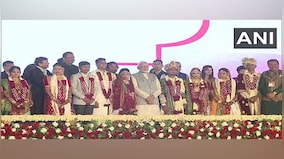 PM Modi attends mass wedding ceremony of over 550 orphan girls in Gujarat's Bhavnagar