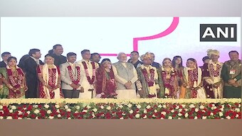 PM Modi attends mass wedding ceremony of over 550 orphan girls in Gujarat's Bhavnagar