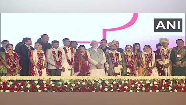 PM Modi attends mass wedding ceremony of over 550 orphan girls in Gujarat's Bhavnagar